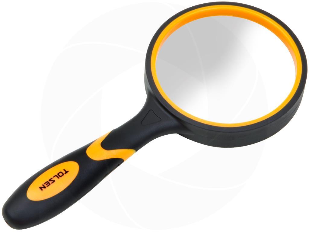 Hand Held Reading Portable Optical Lens 4X 75mm Magnifying Glass Rubber Handle
