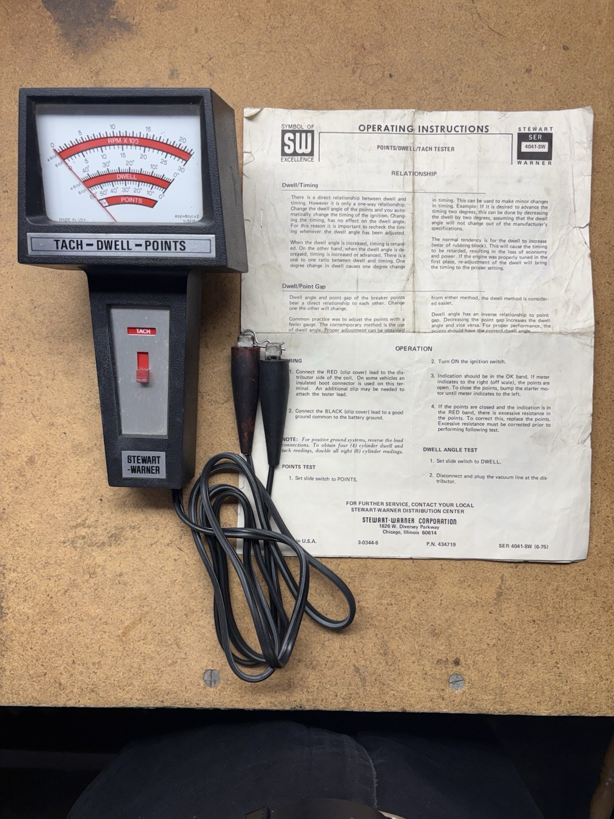 Stewart Warner Tach-Dwell-Points Meter