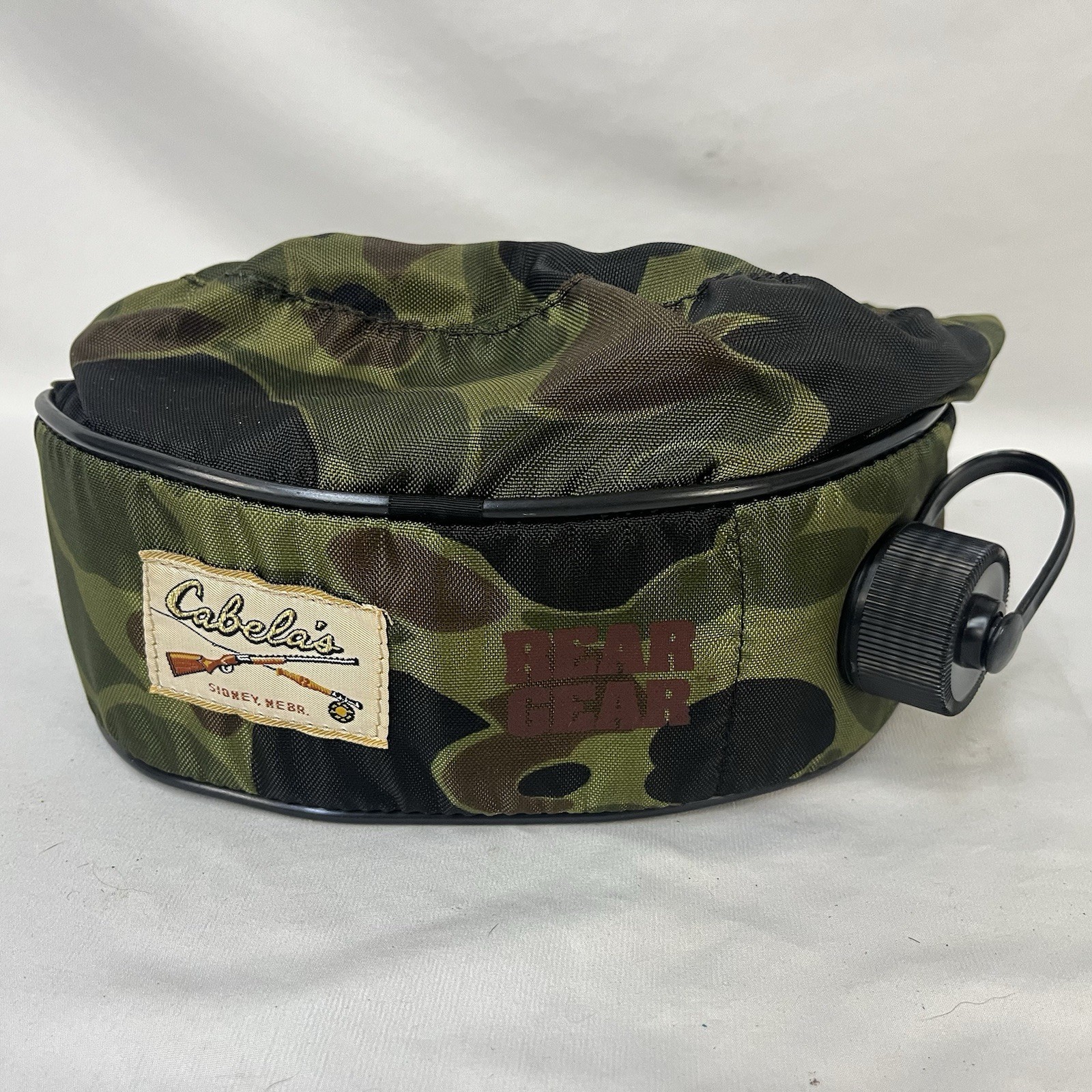 VINTAGE NOS CABELAS REAR GEAR CAMO INSULATED CANTEEN FANNY PACK WAIST BAG