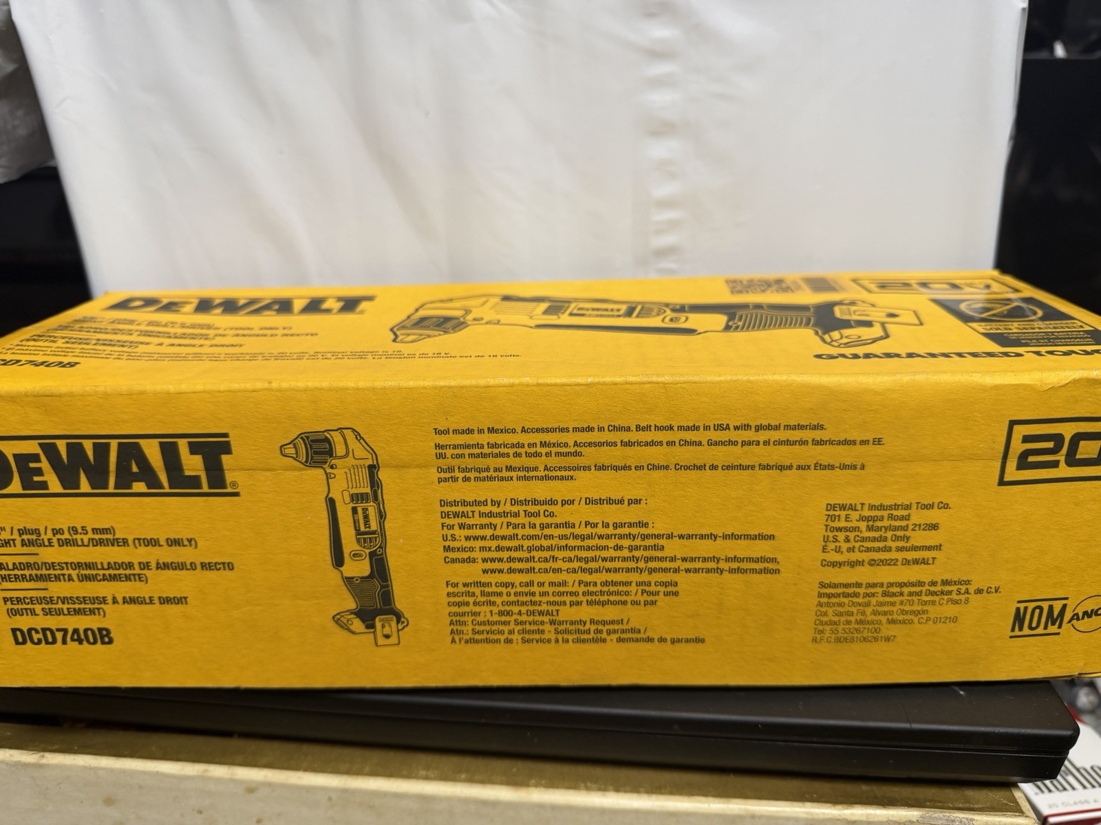 New Sealed DEWALT DCD740B 20V MAX Right Angle Drill Tool Only Lithium Cordless