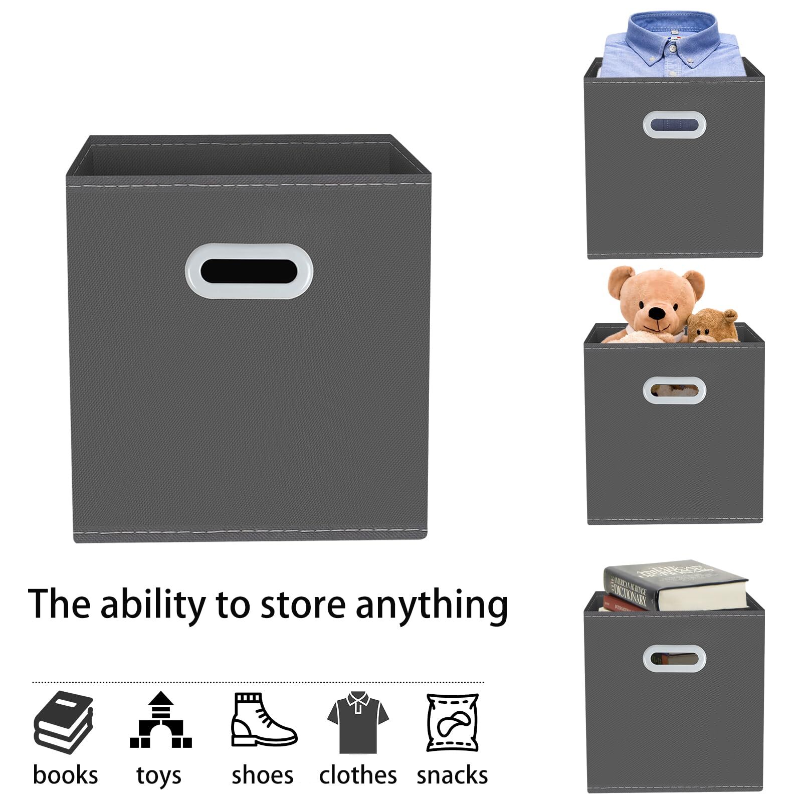 Yunkeeeper Storage Bins Cubes Fabric Cube Organizer With Handle Foldable Cube Bi