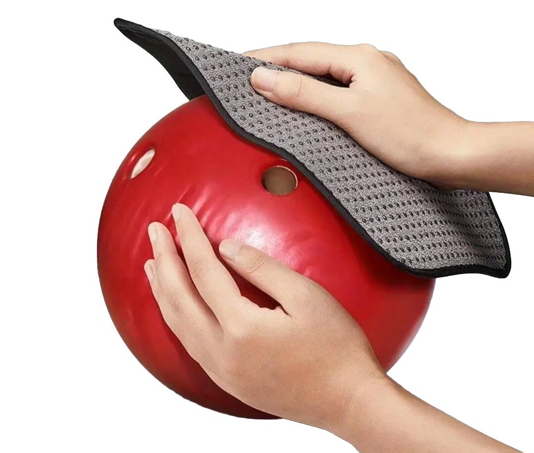 2 Pack Microfiber Bowling Ball Towel Shammy Pad with Easy-Grip Dot 10 X 8