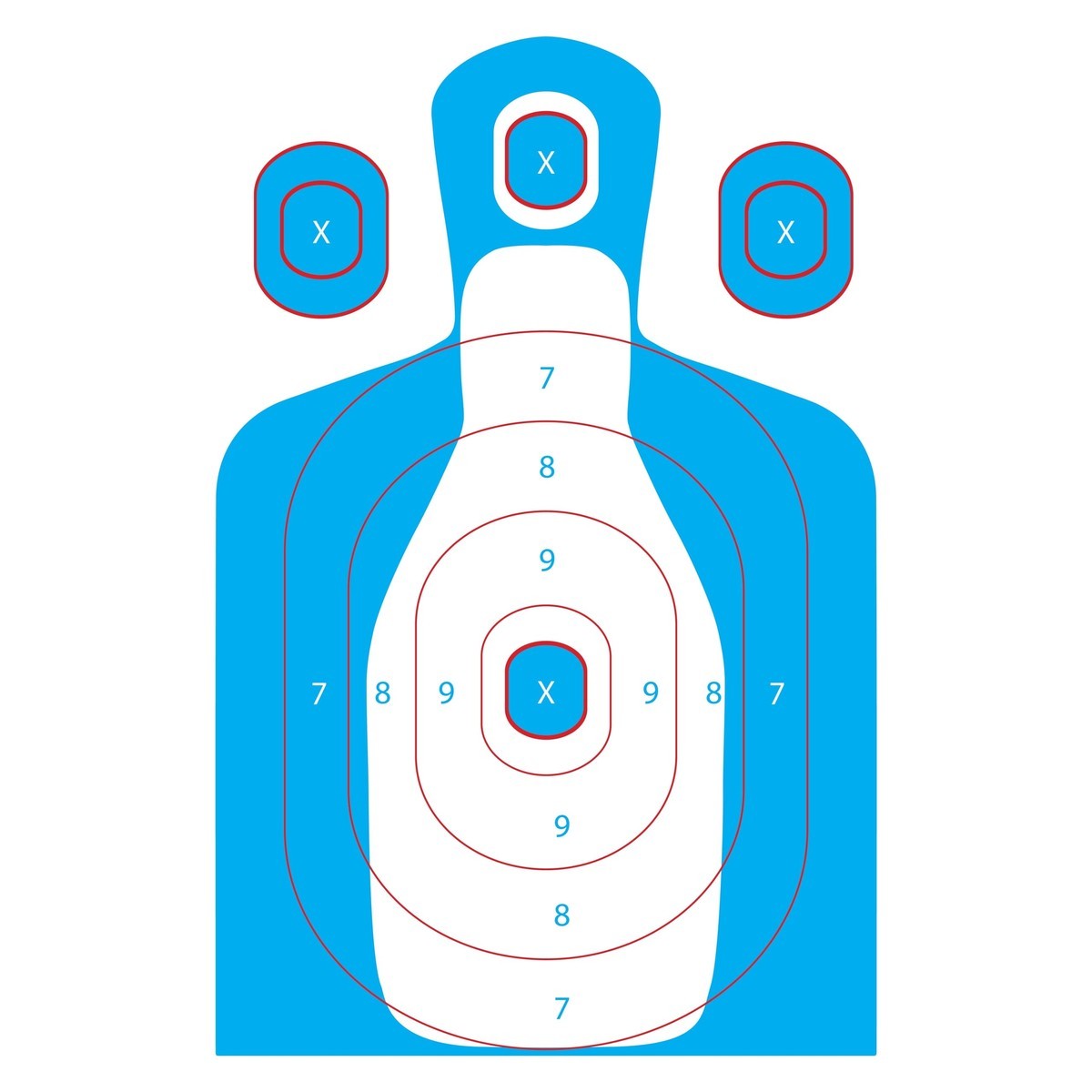Chltargets Official Fbi-Q Shooting Target Center Mass Silhouette Paper