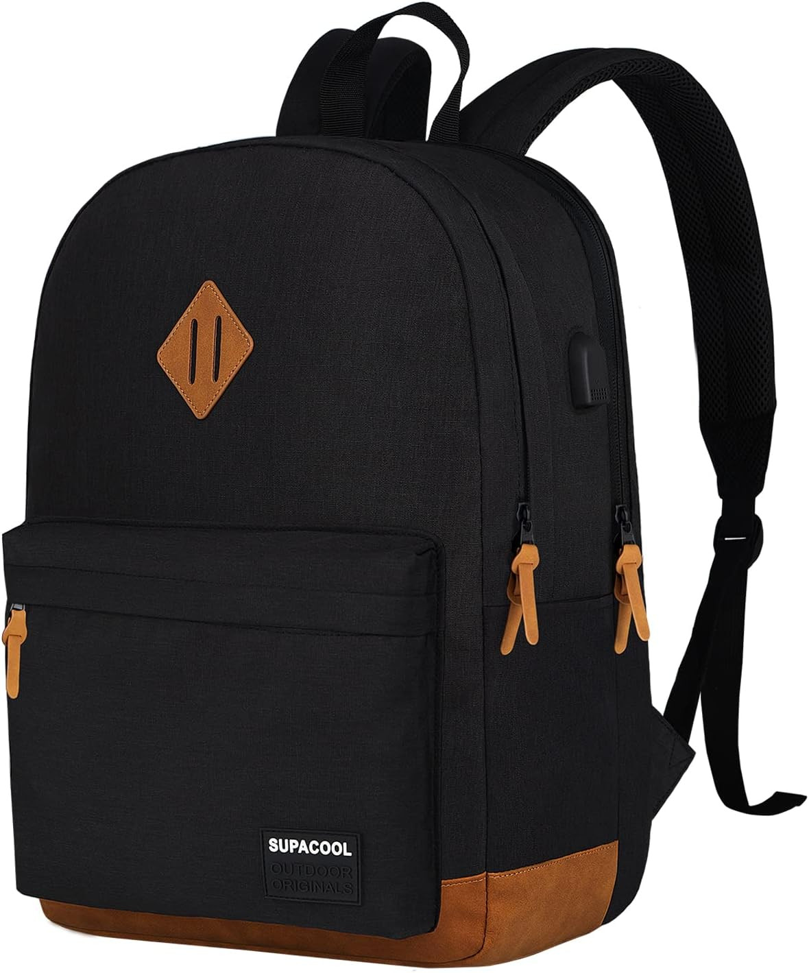 Lightweight Laptop Backpack with USB Charging Port for Men and Women, Double Lay