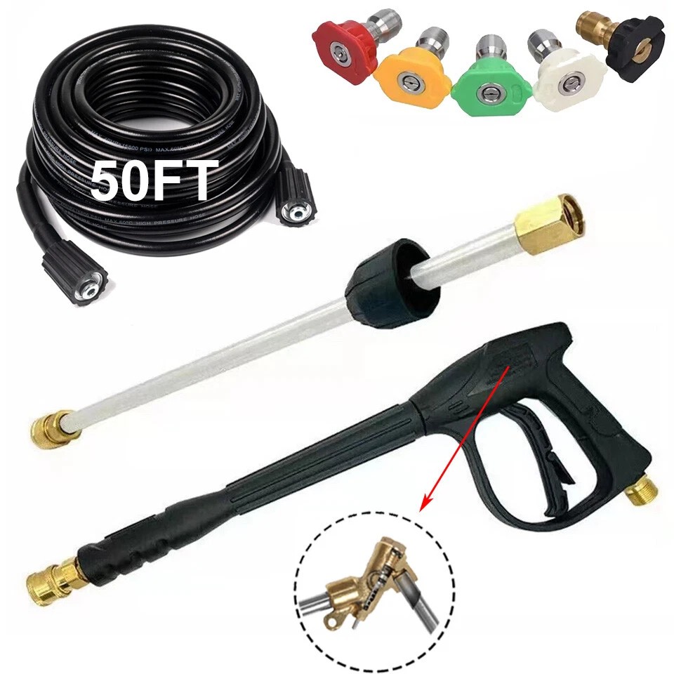 4000PSI High Pressure Car Power Washer Gun Spray Wand Lance Nozzle and Hose Kit