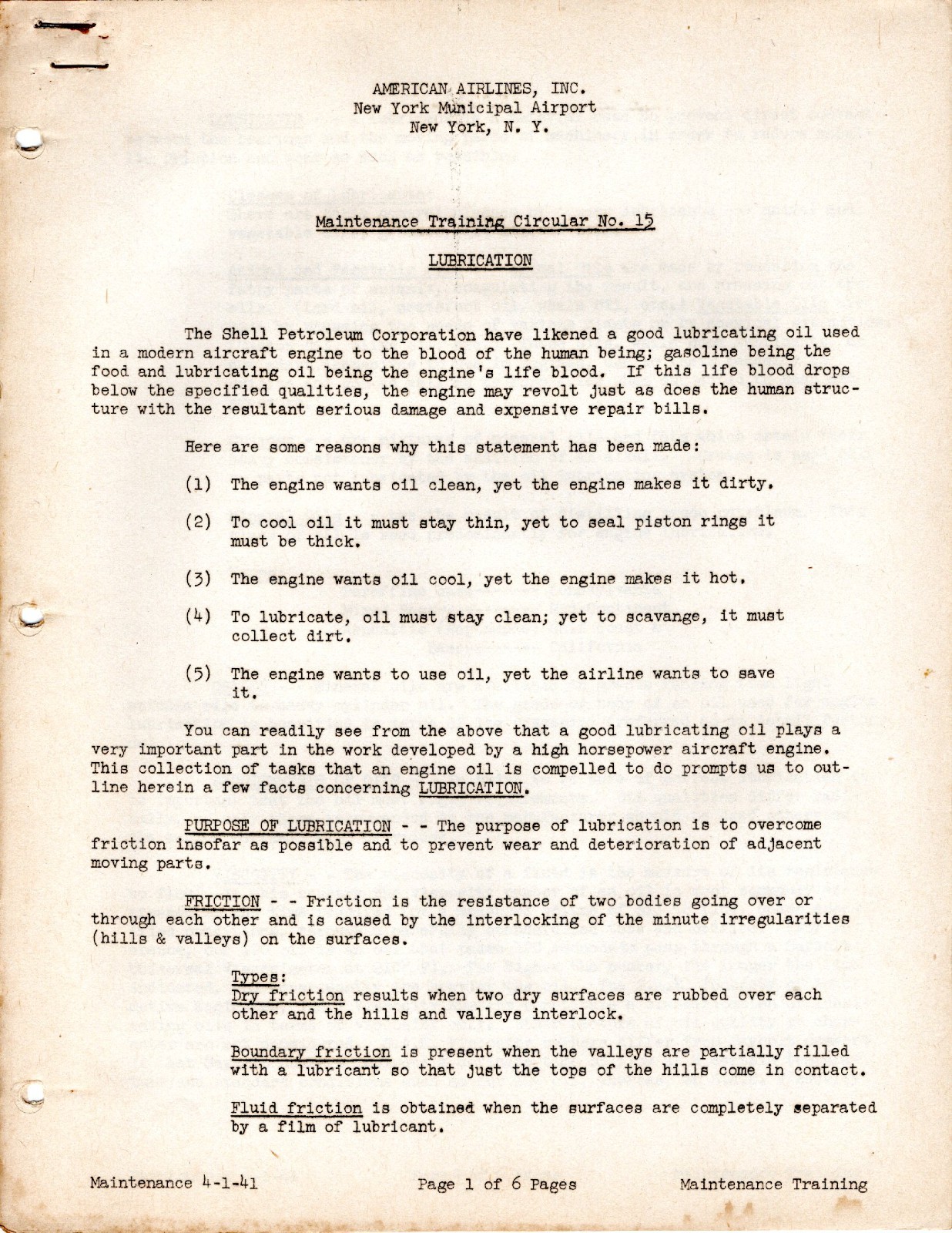 1939 AMERICAN AIRLINES Mechanic Apprentice Training Information Booklets 85 Pgs.