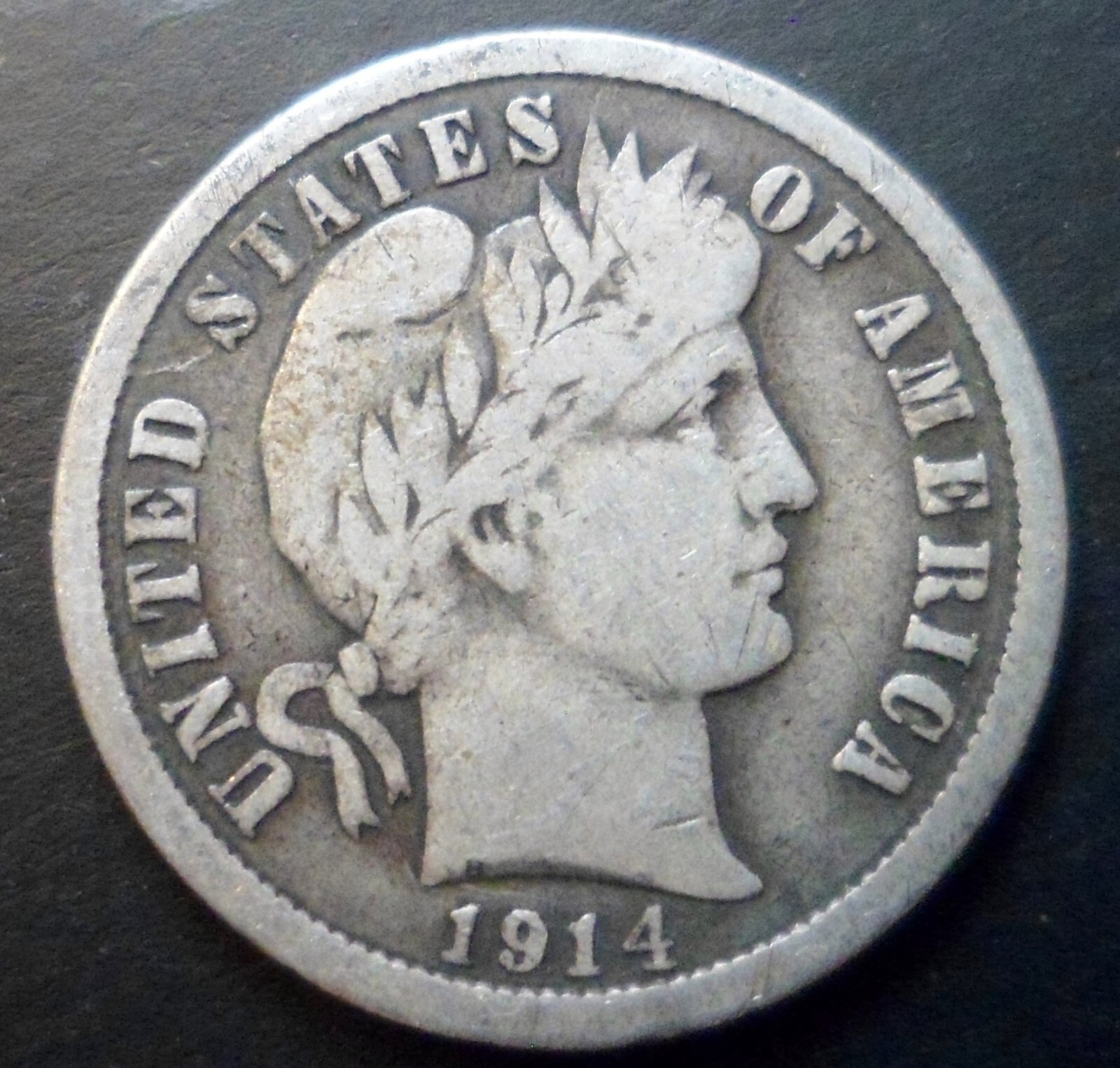1914 Barber Liberty Dime HIGHER GRADE silver tough collection date nice j246