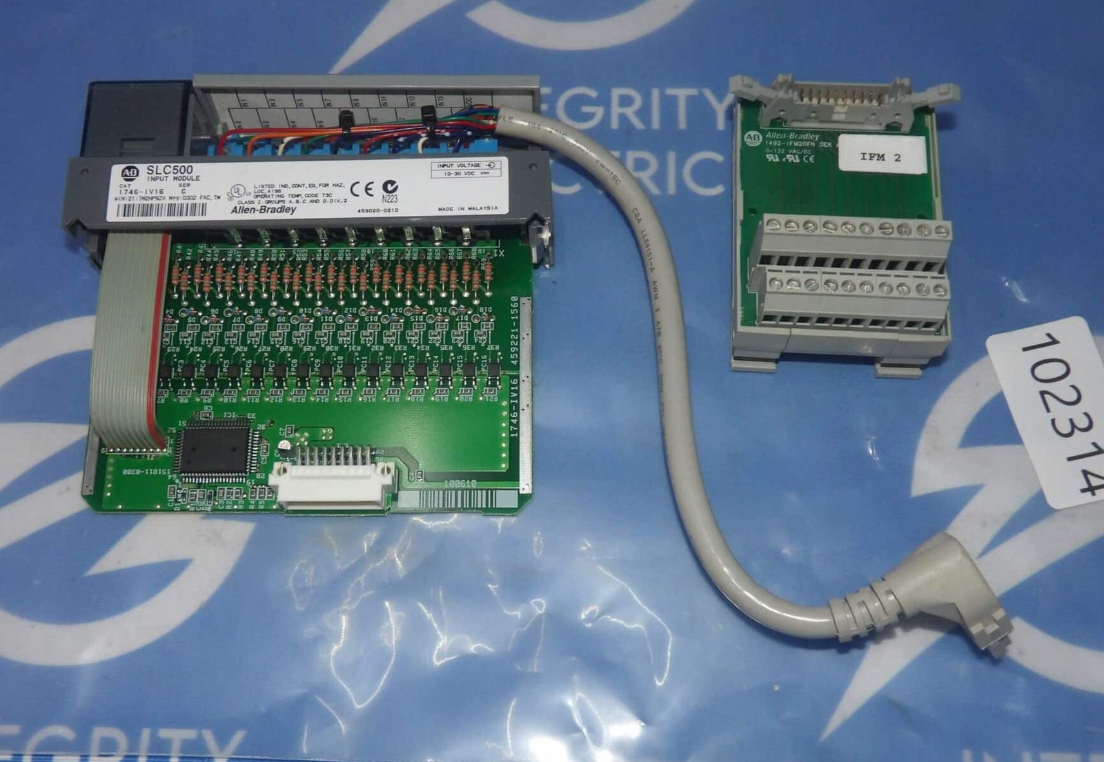 Allen Bradley SLC500 1746-IV16 Series C Input Module w/ 1492-IFM20FN And Cabl...