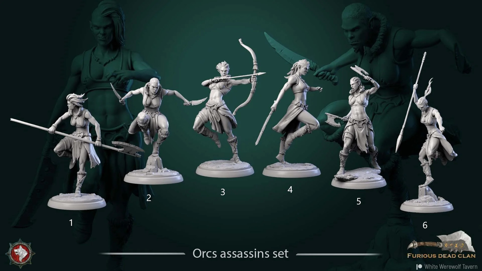 Orc Female Assassins - Resin Tabletop Miniature
