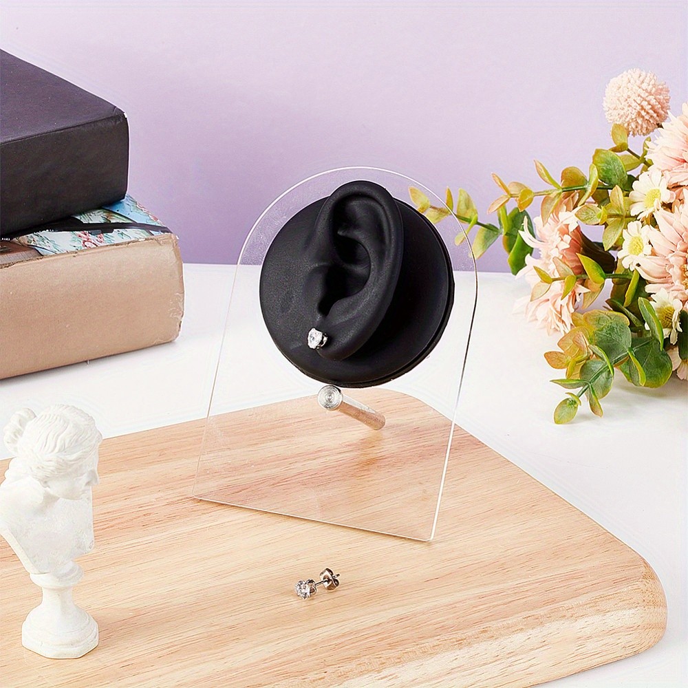 1set Black Left Ear Displays Model Silicone Ear Model Rubber Ear Silicone