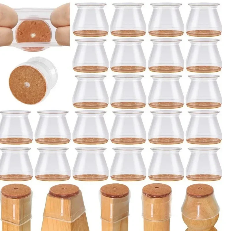 Silicone Chair Leg Caps 16/4pcs Furniture Feet Protector Pads Socks Covers