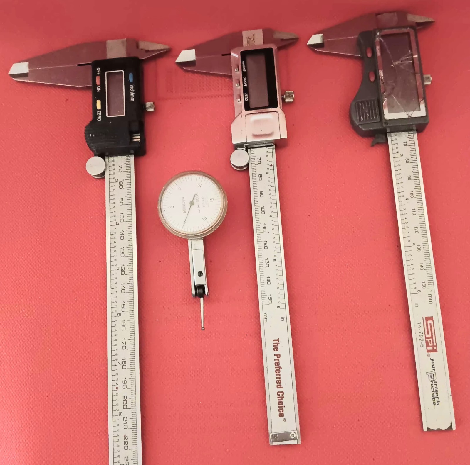 Lot Of Four Dial Calipers Parts Or Repair
