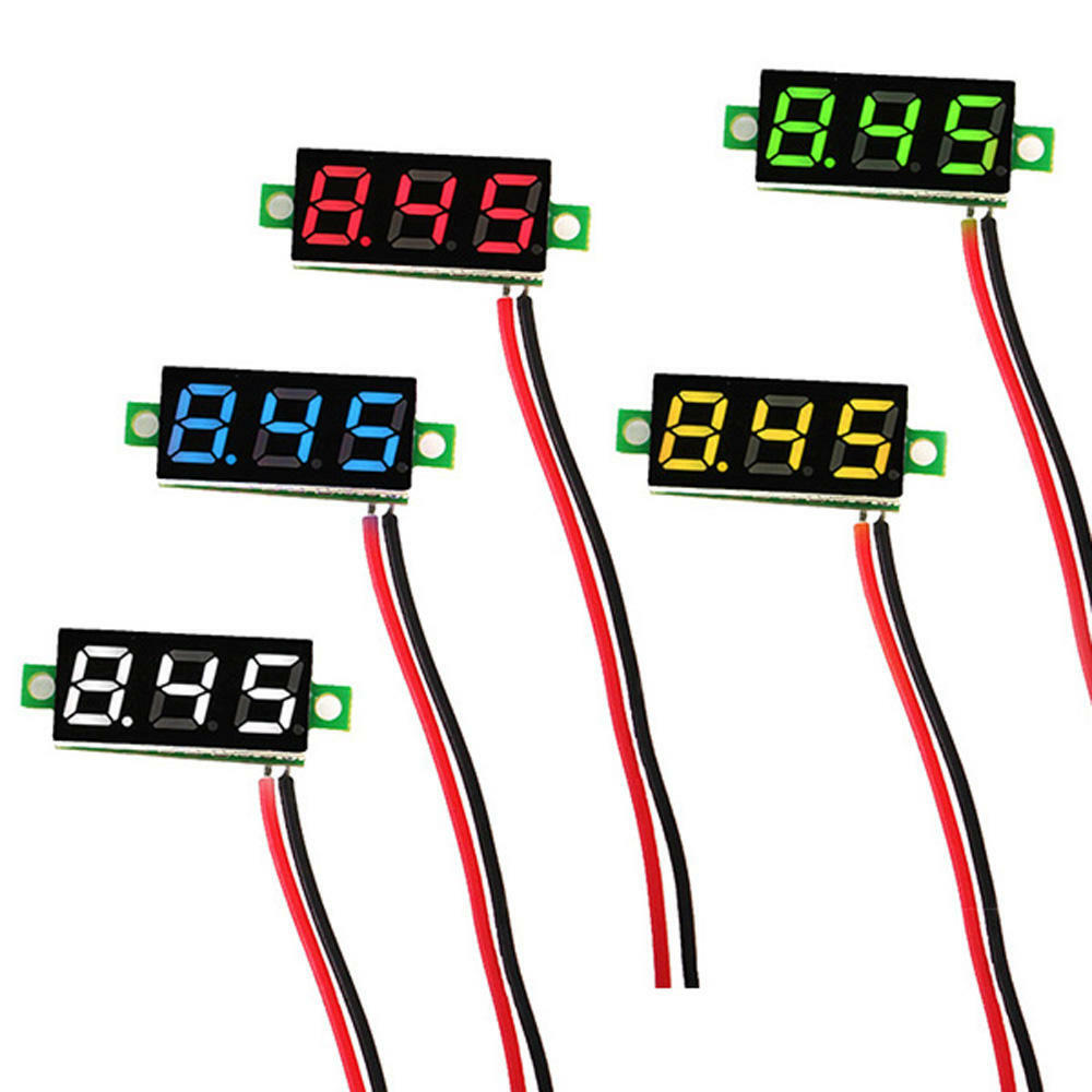 0.28 Inch Two-wire 2.5-30V Digital Green Display DC Voltmeter Adjustable Voltage
