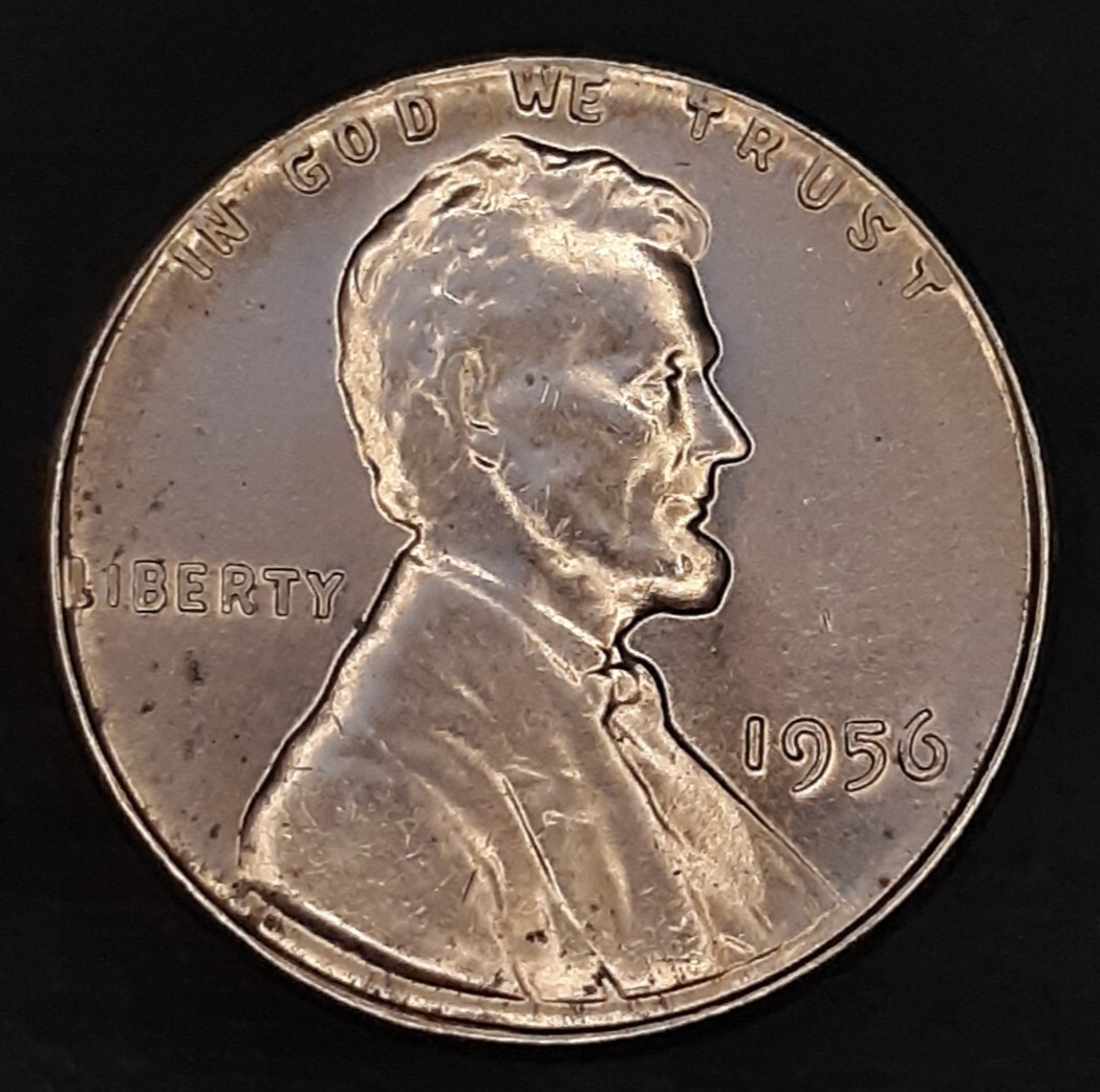 1956(ERROR) Lincoln Wheat Cent Choice Brilliant Uncirculated ((RD)/#50