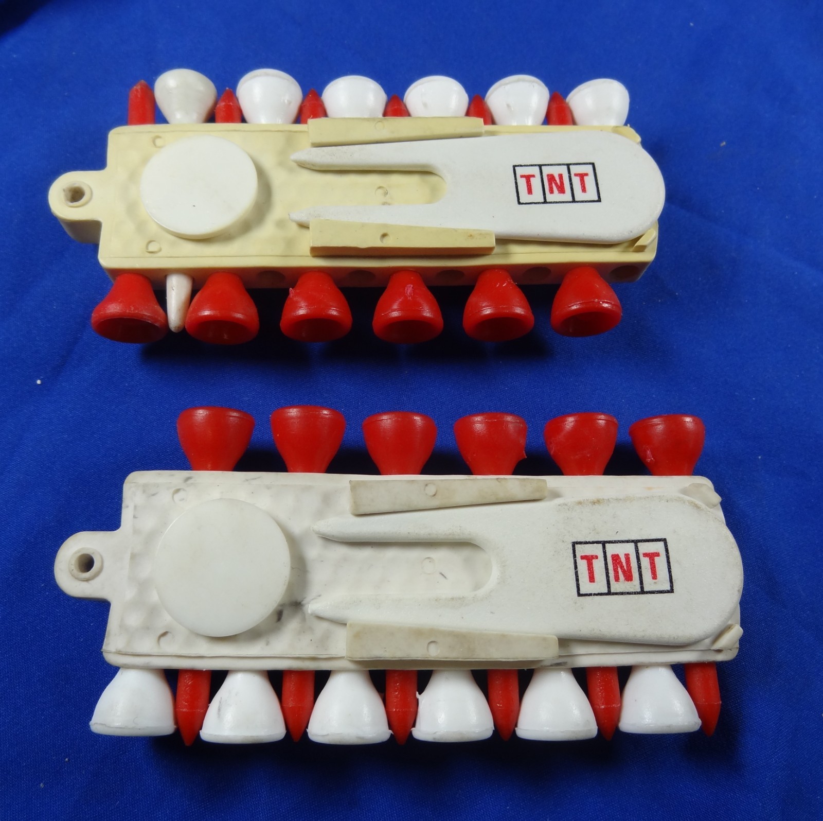 ANTIQUE VINTAGE  GOLF TEES TNT GREAT COLLECTION TWO TEE HOLDERS 2 DIVOT TOOLS