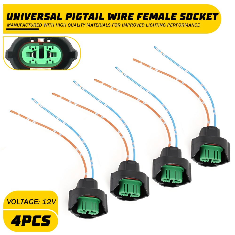 Wire Pigtail Female C H11 2-Harness Fog Light Bulb Lamp Connector Socket Plug US
