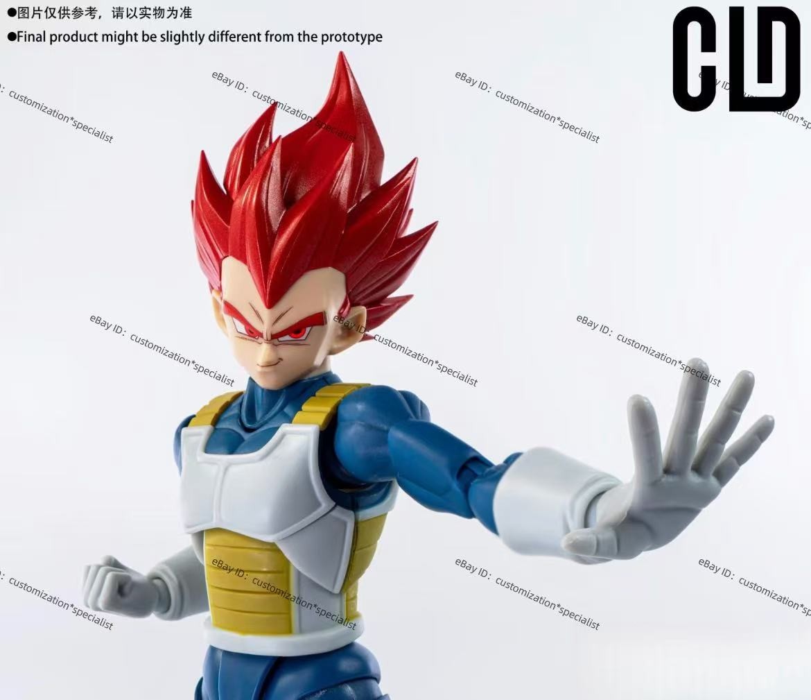 CLD custom 1/12 shf Vegeta Super Saiyan God Head sculpture In stock（ No Figure）