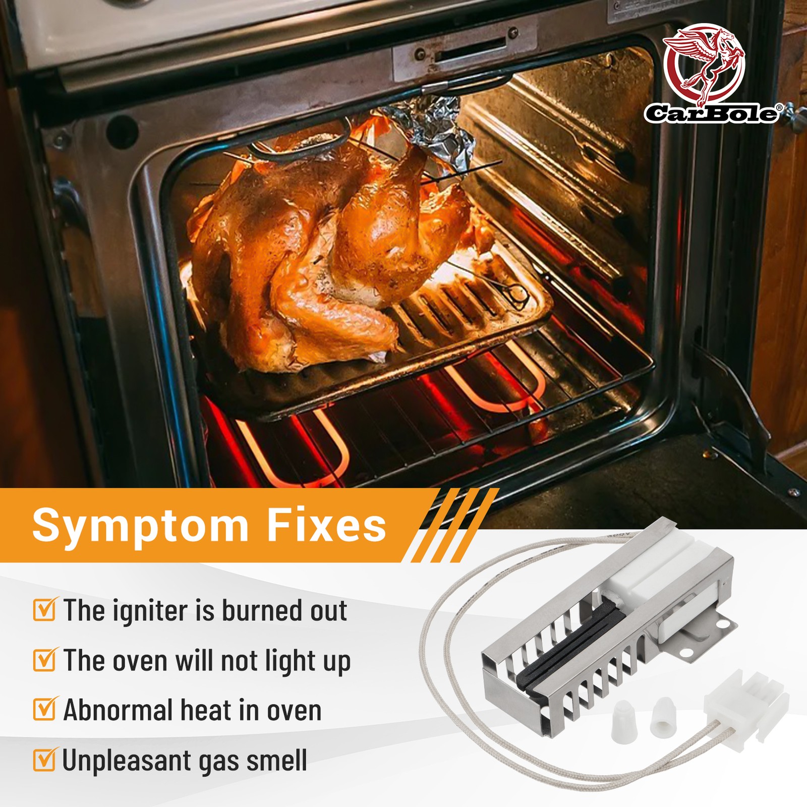 Oven Igniter Replacement For G-E Sam-sung Hot-point Ken-more Gas Range WB13K21