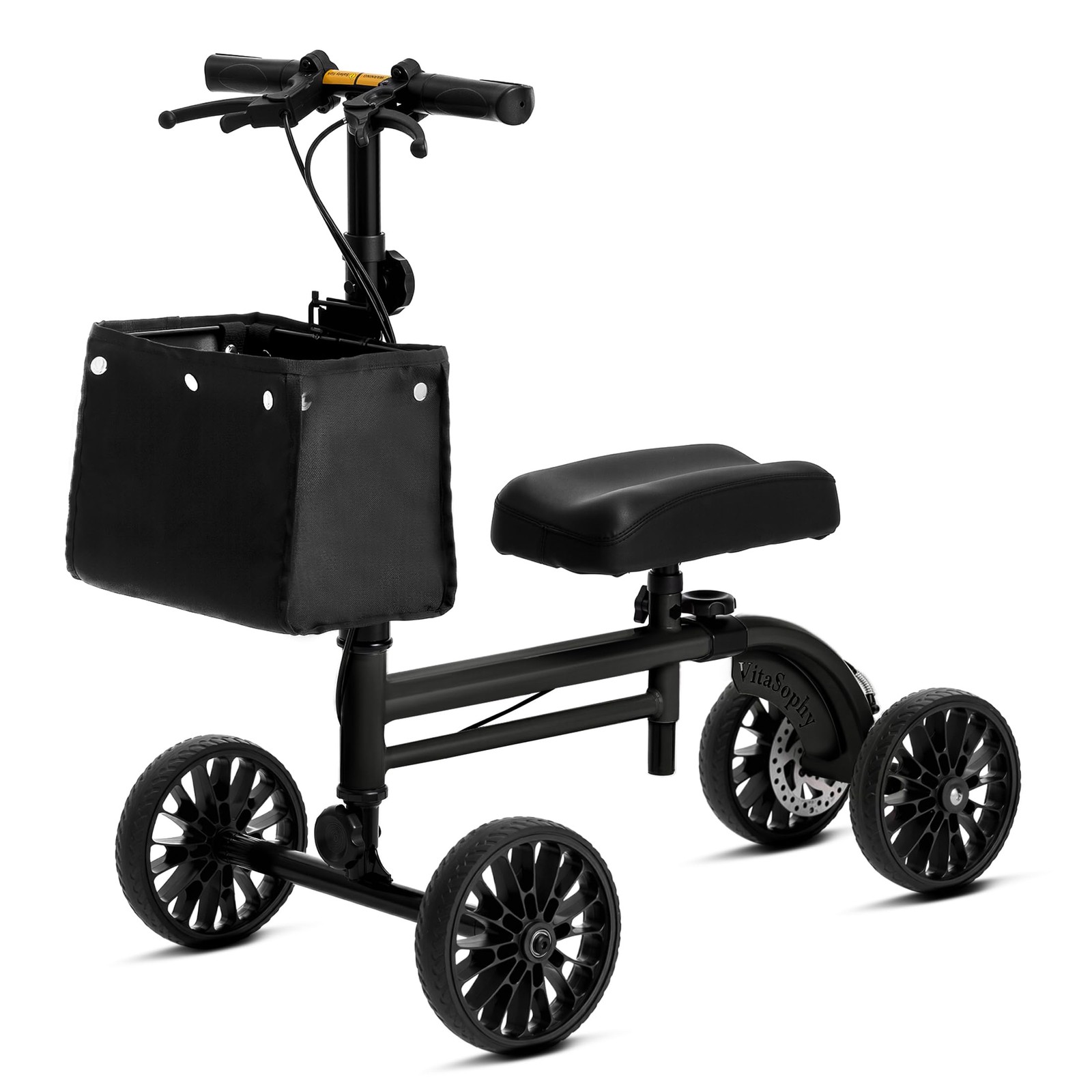 VitaSophy Knee Scooter with Disc Brake, Steerable Walker for Black