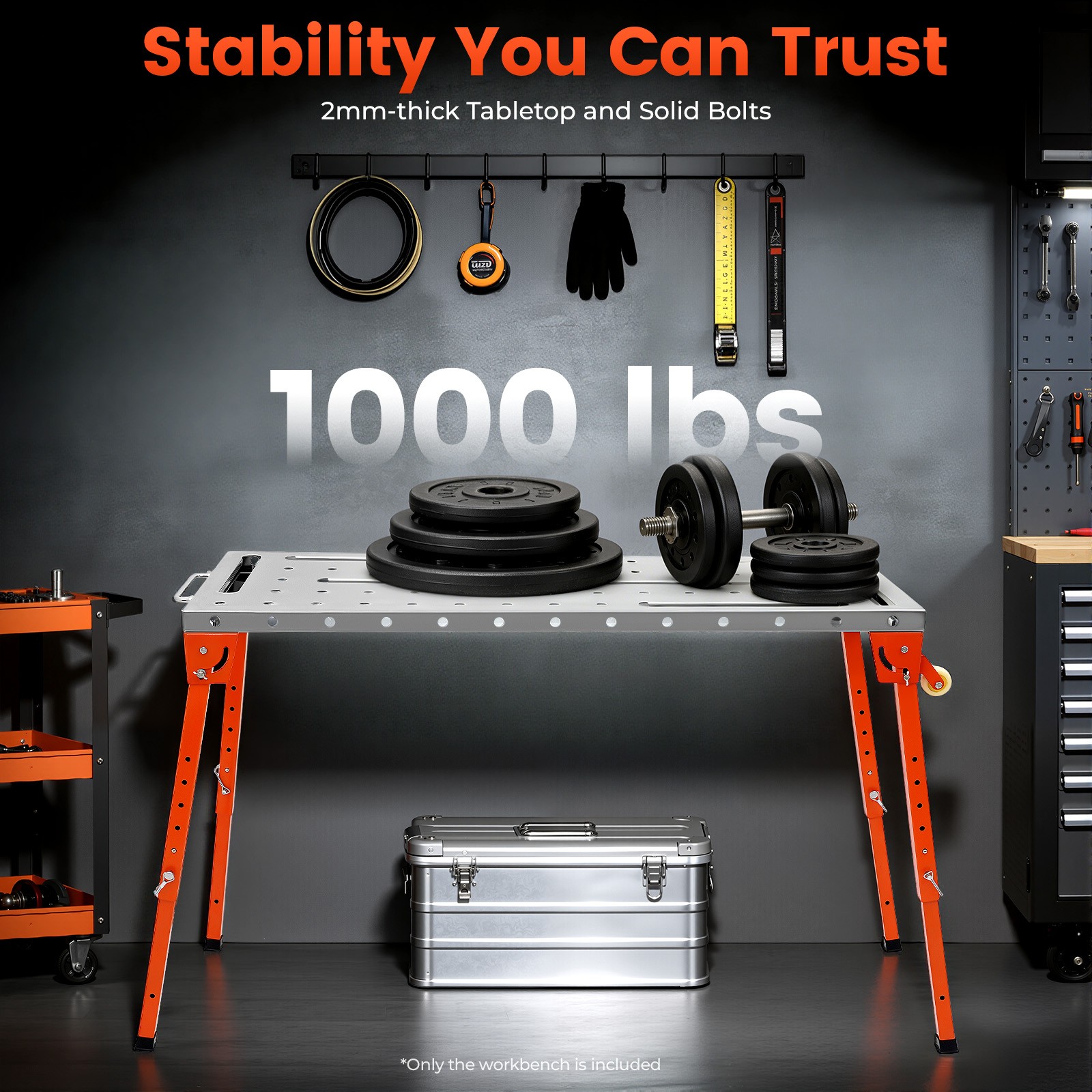 Steel Portable Welding Table Welding Workbench Table Folding Work Bench Silver