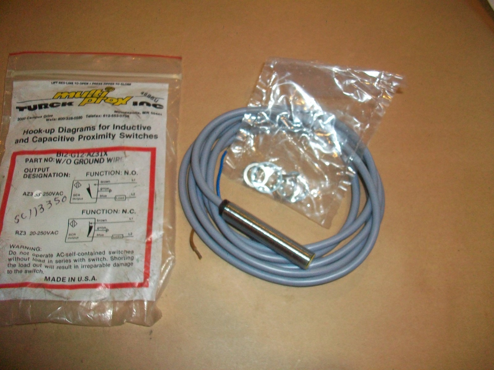 Turck MultiProx Proximity Sensor B12-G12-AZ31X    35-250VAC   NEW