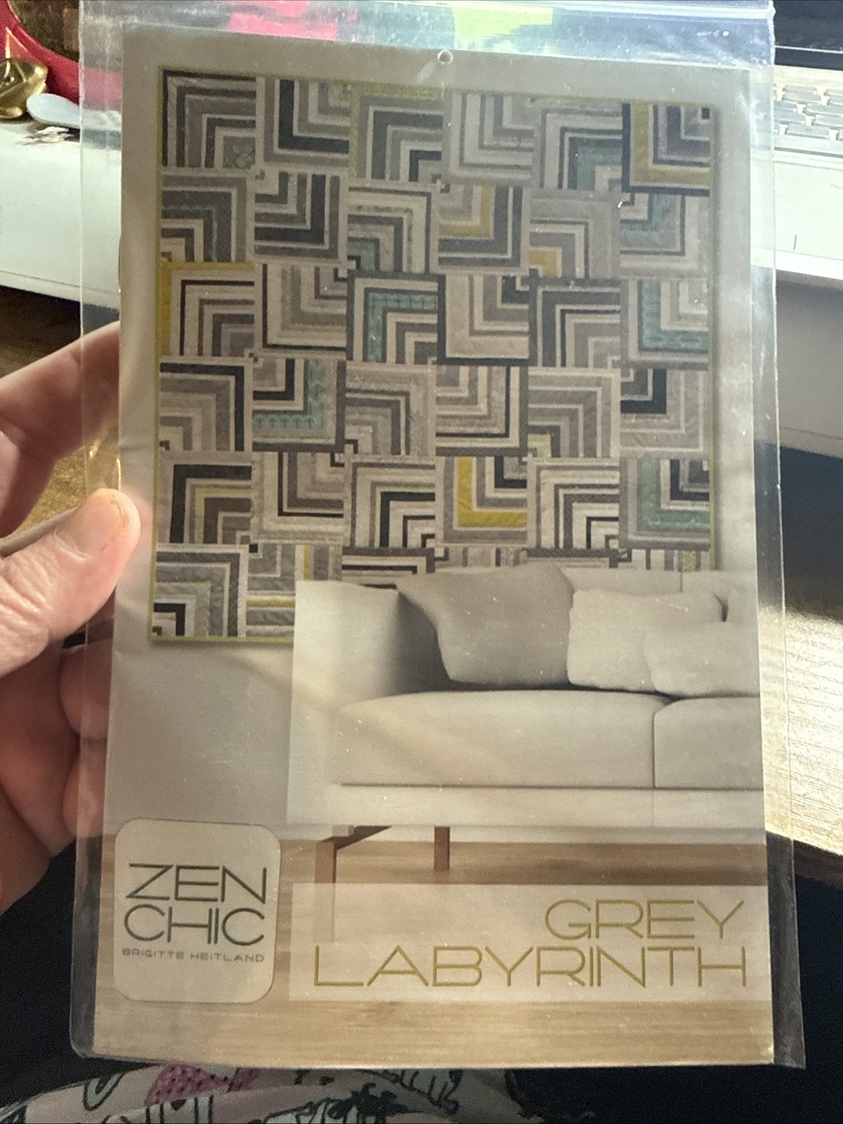 GREY LABYINYH Zen Chic B. Heitland Quilt Pattern 60" x 60"