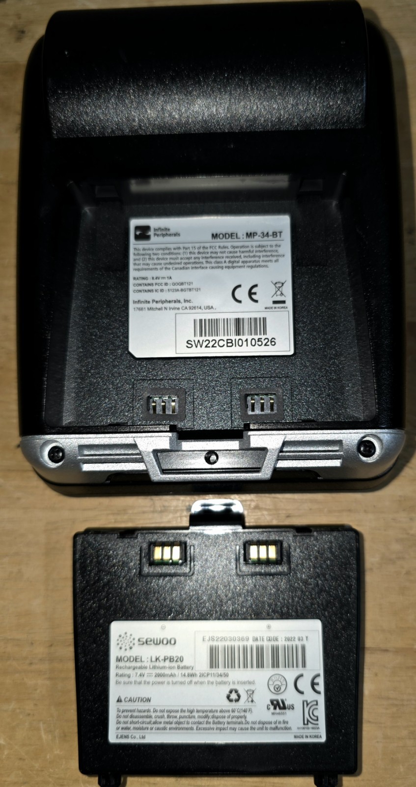 Infinite Peripherals MP-34-BT 3" Thermal Receipt Printer w/ Bluetooth & USB