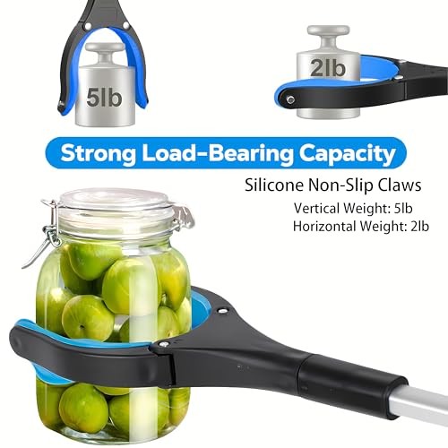 32" Grabber Reacher Tool (2-Pack), Foldable Trash Picker Upper with Blue-2pcs