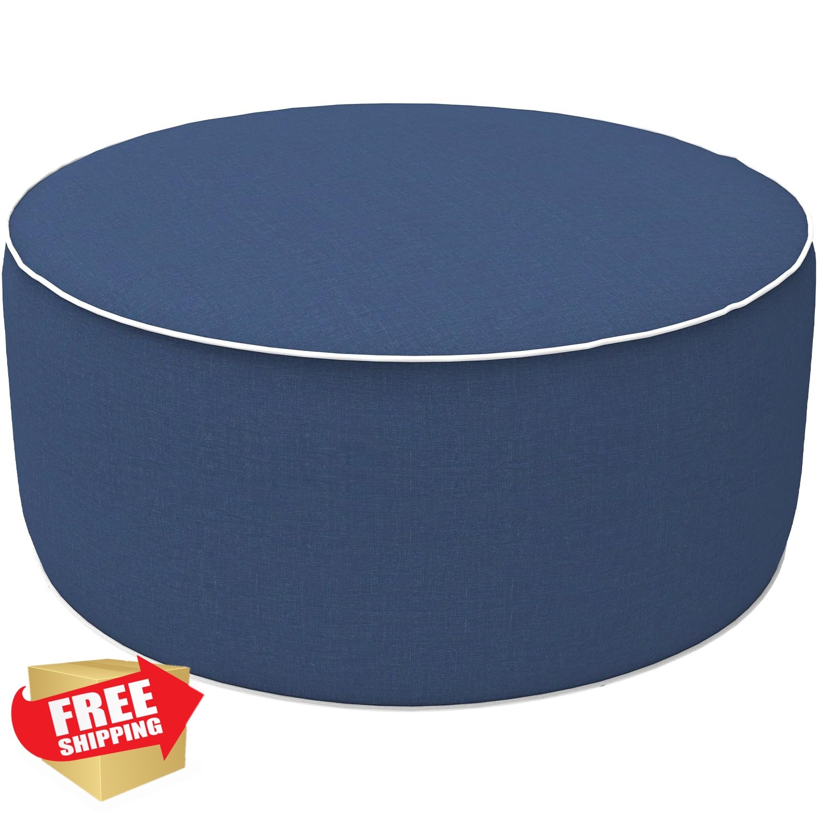 LVTXIII Inflatable Ottoman Footrest, Navy Large Round