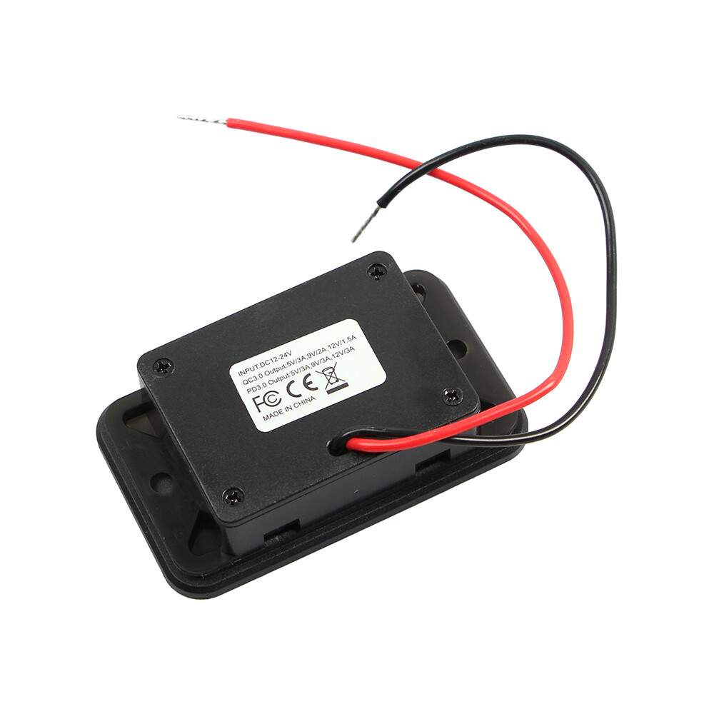 QC3.0 & PD Dual USB 12V-24V Car Fast Charger Socket Power Outlet On-Off Switch