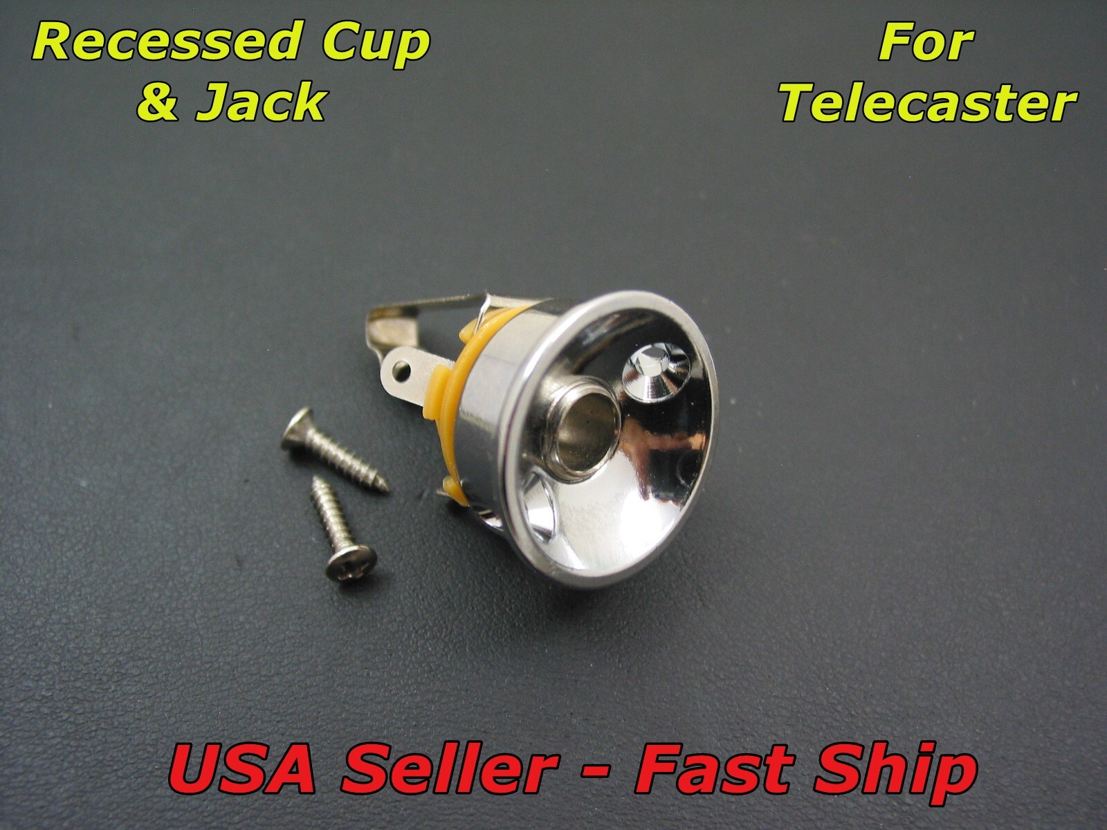 Output Jack & Plate Cup Socket Recessed Electrosocket For Telecaster - Chrome