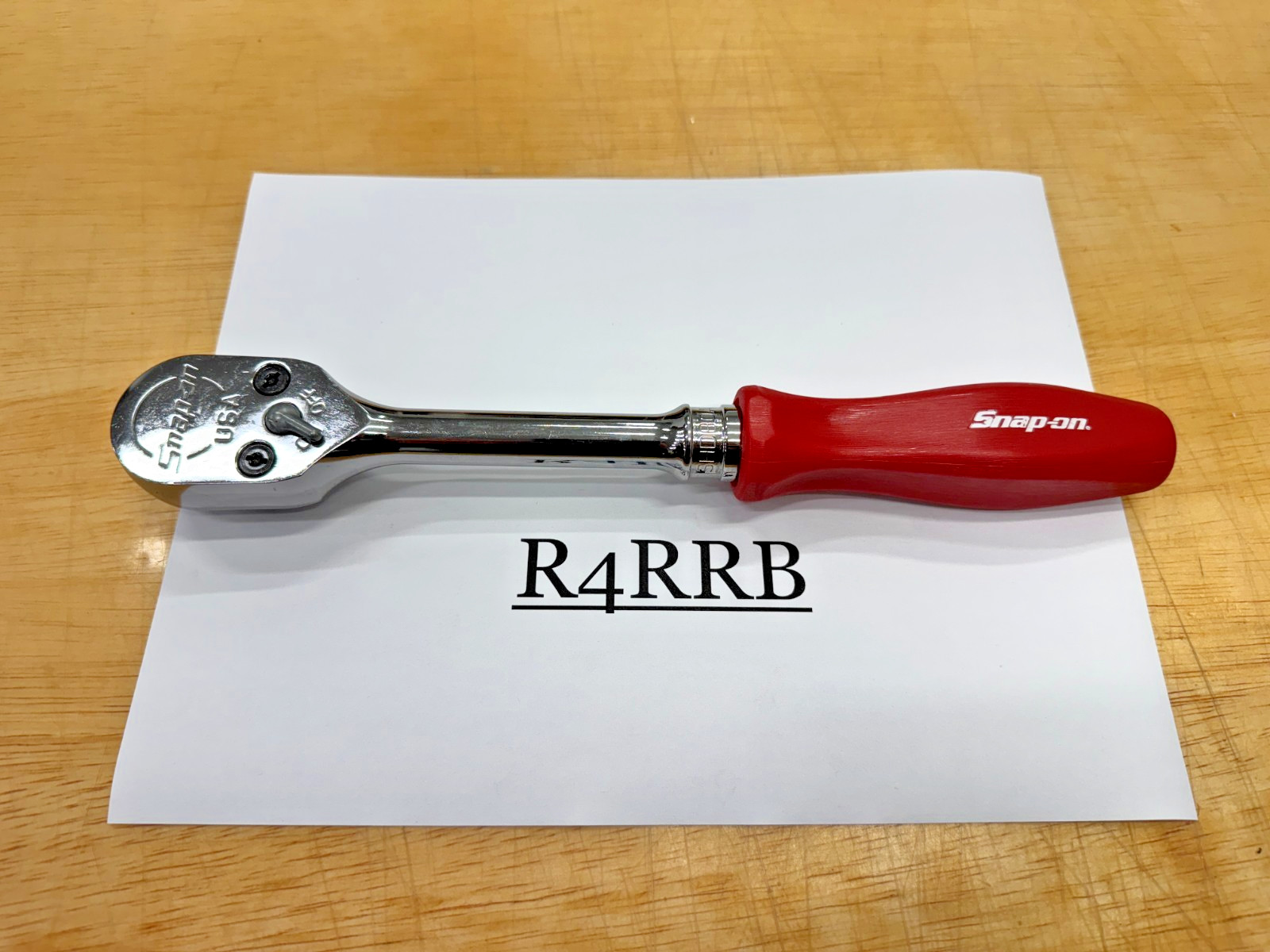 Snap-on Tools USA CLASSIC RED 1/2" Drive Hard Grip Ratchet SHD80AR RARE NOS