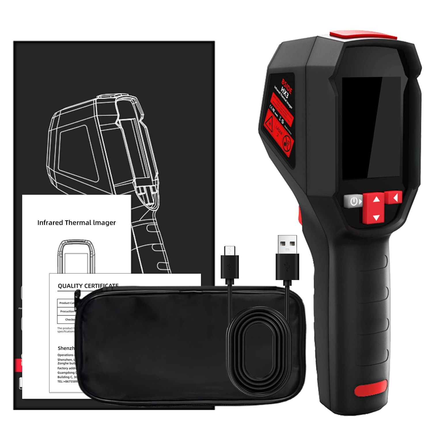 Thermal Imaging Camera 240 X 240 Resolution Handheld Infrared IR Camera, 15 T...