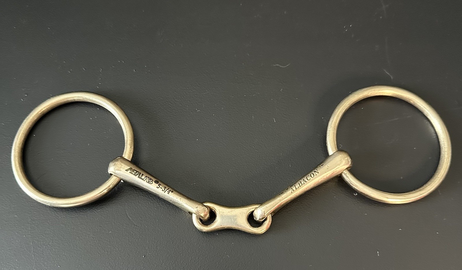5 3/4” Albacon French Link Loose Ring German Silver Bit Excellent Condition