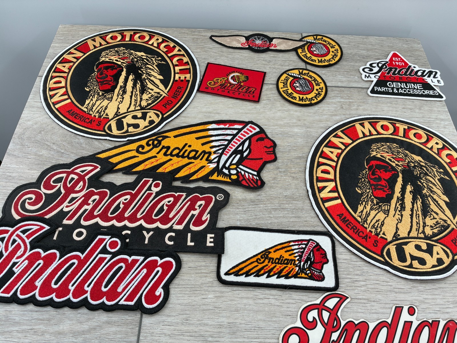 Indian Motorcycle Jacket Patches Biker Lot New Vintage Back Patch Headdress Logo