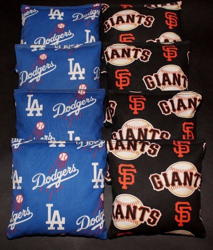 LA DODGERS & SAN FRANCISCO SF GIANTS 8 ACA Regulation CORNHOLE BEAN BAGS