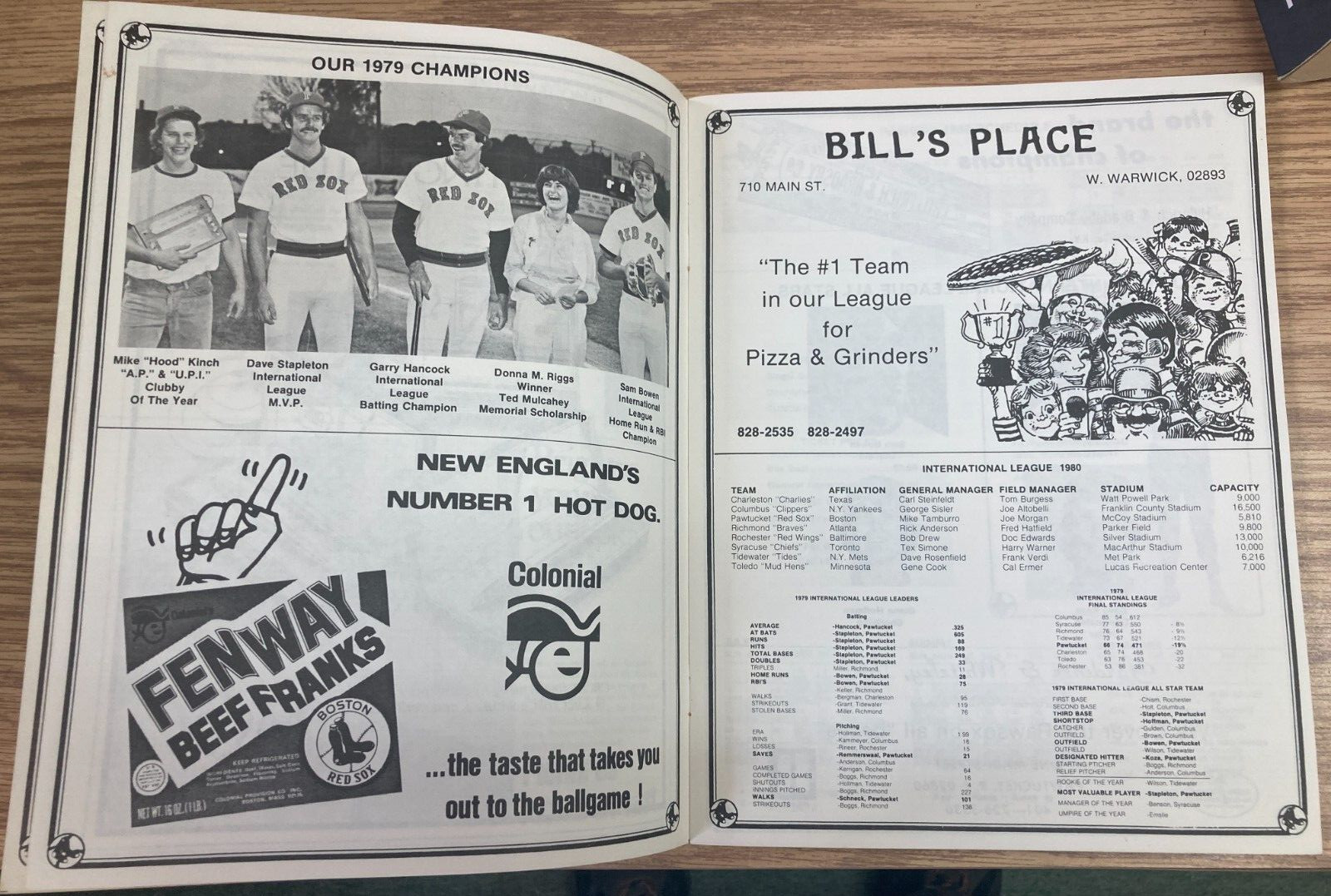 KAPPYS 1980 PAWTUCKET RED SOX OFFICIAL PROGRAM UNUSED C44