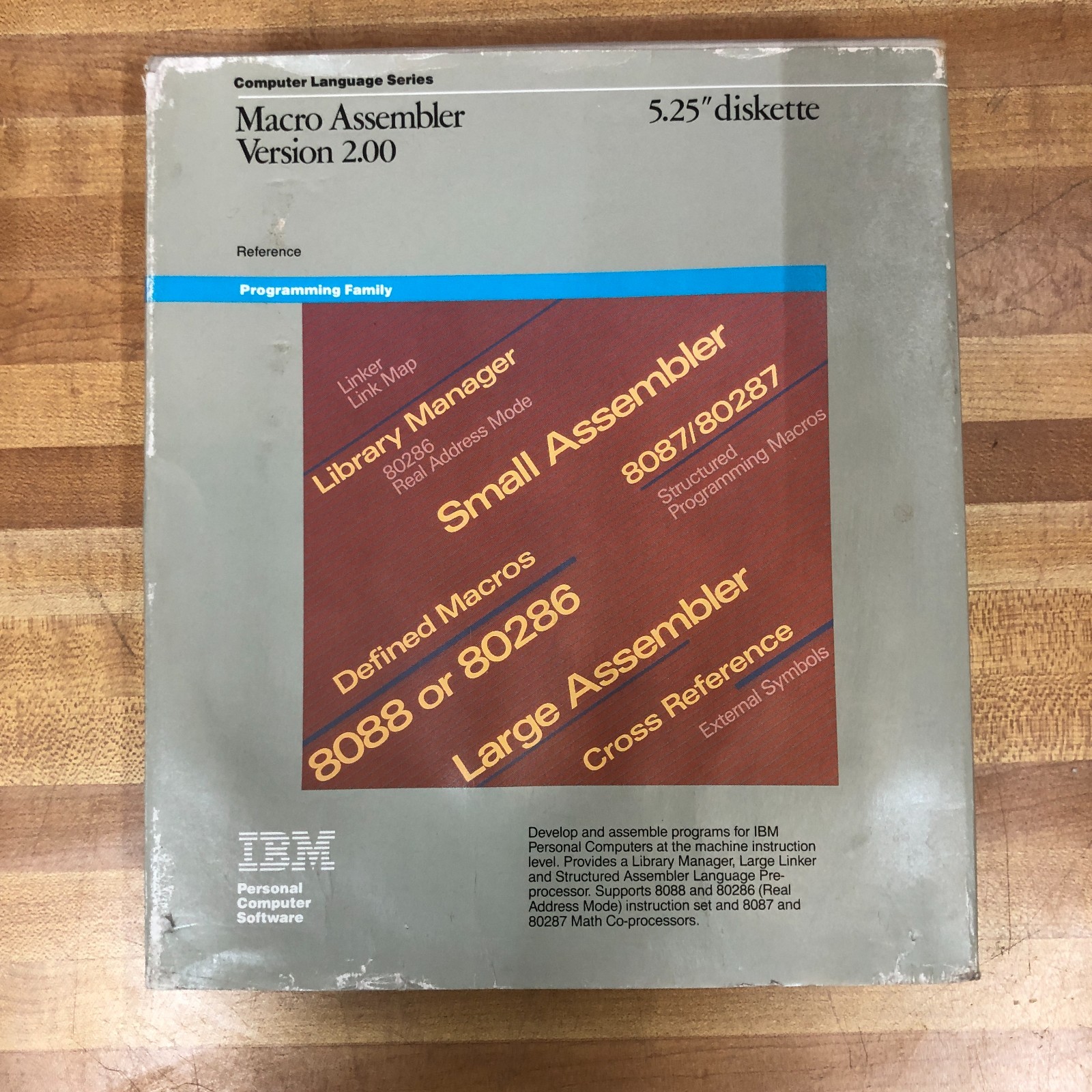 IBM PC Personal Computer Macro Assembler 2.00 5.25" Floppy Disk Software