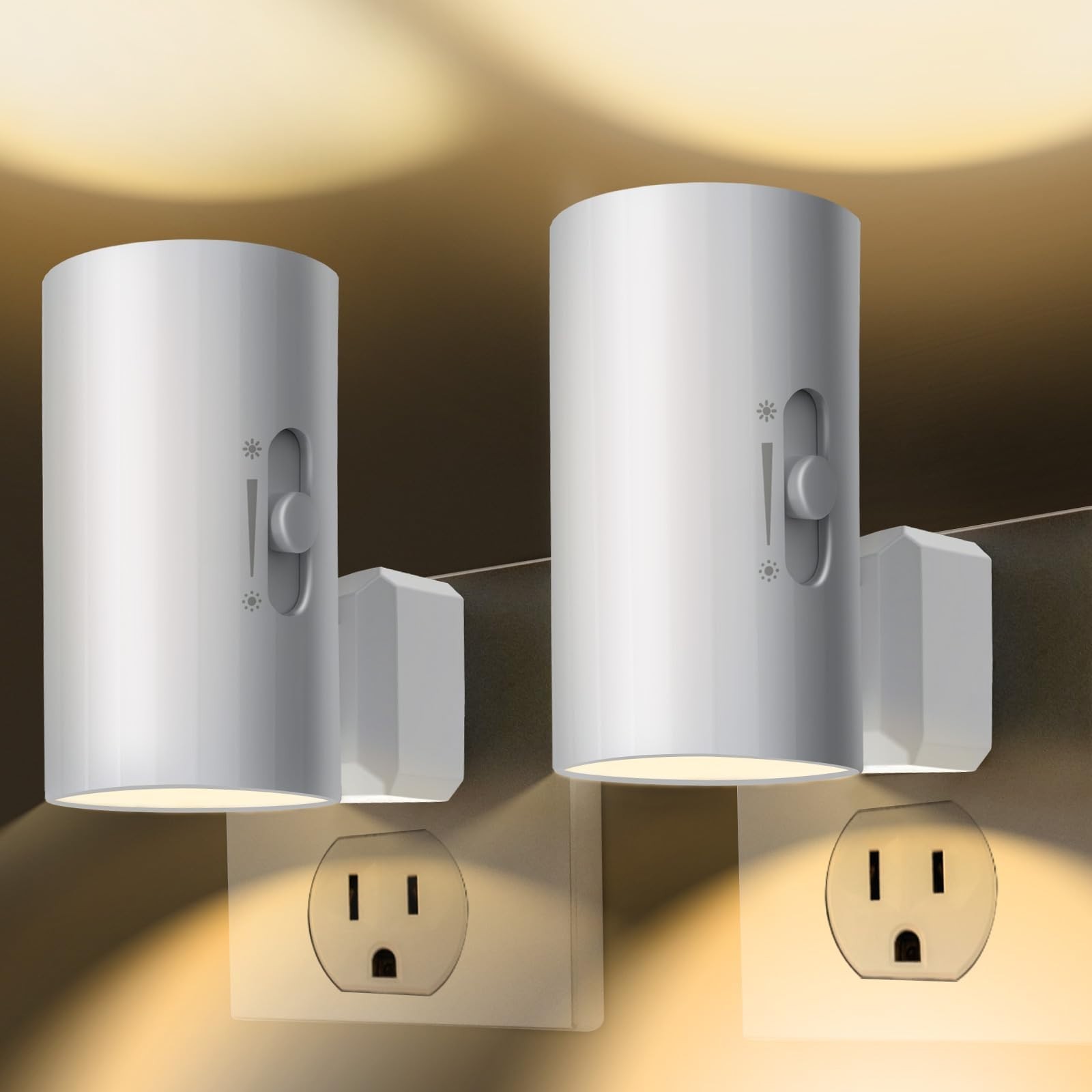 Led Night Lights Plug into Wall  Sensor Dusk to Dawn, 0-100 LM Dimmable, 5000K