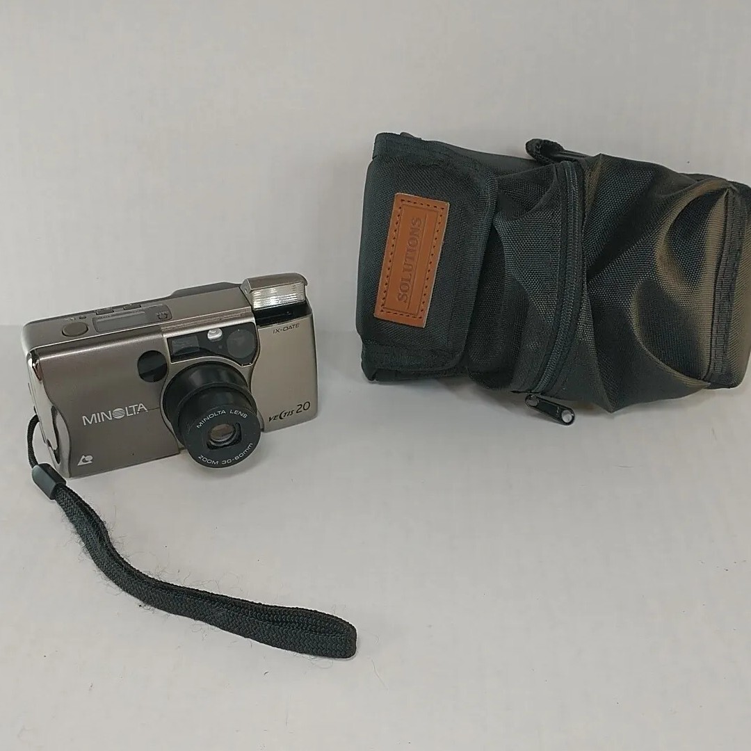 Minolta Vectis 25 IX-DATE APS Film Camera 30-75mm Zoom Lens w/ Camera Bag TESTED