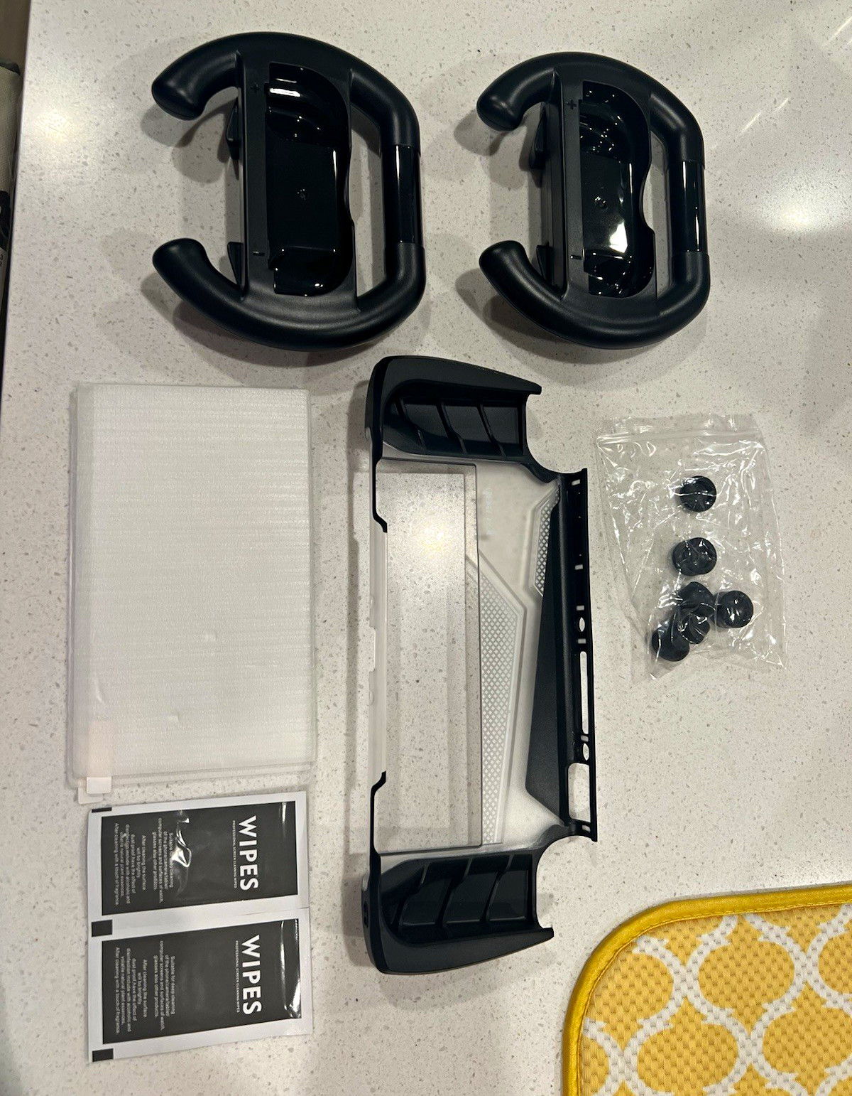 Banzcap Nintendo Switch OLED Accessory Bundle Case Screen Protectors Grips Wipes