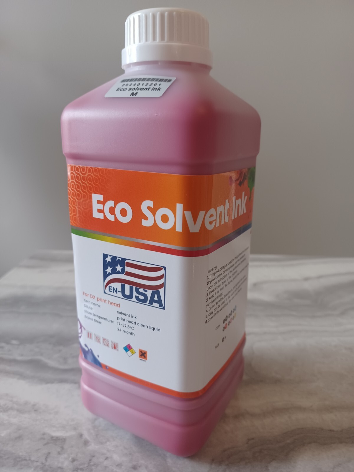Eco Solvent Ink DX4 DX5  Roland Mimaki Mutoh printer LIGHT Magenta 1 lt En-USA