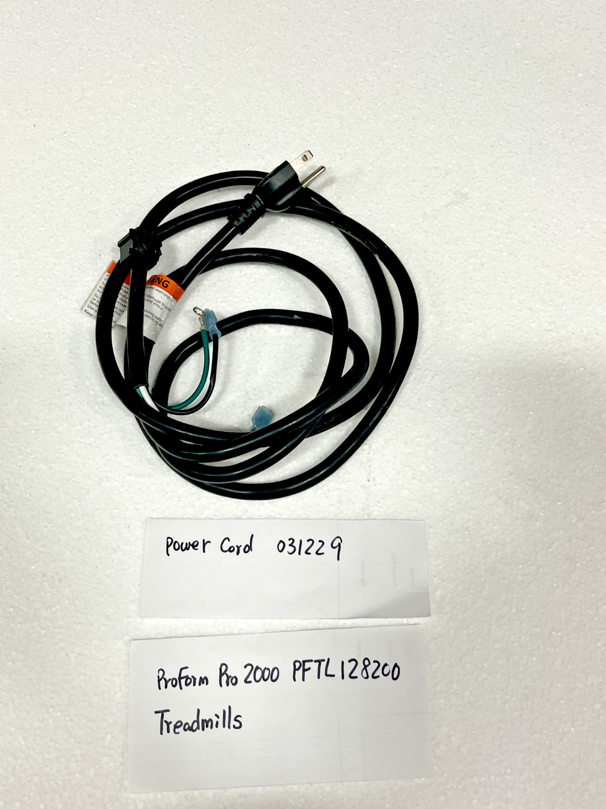 Power Cord 031229 for ProForm Pro 2000 PFTL128200 Treadmill