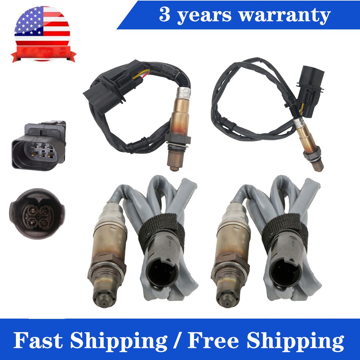 Set of 4 Oxygen O2 Sensor Upstream+Down For BMW X5 4.4L V8 4.8L V8 234-5132 US