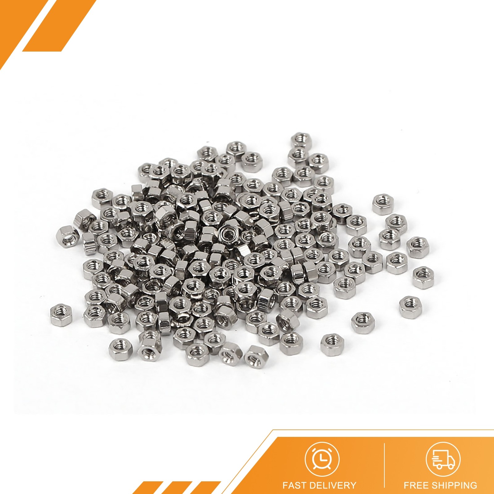 200Pack M1.4 x 1.5mm Nickel Plated External Hexagon Hex Nuts DIN 934