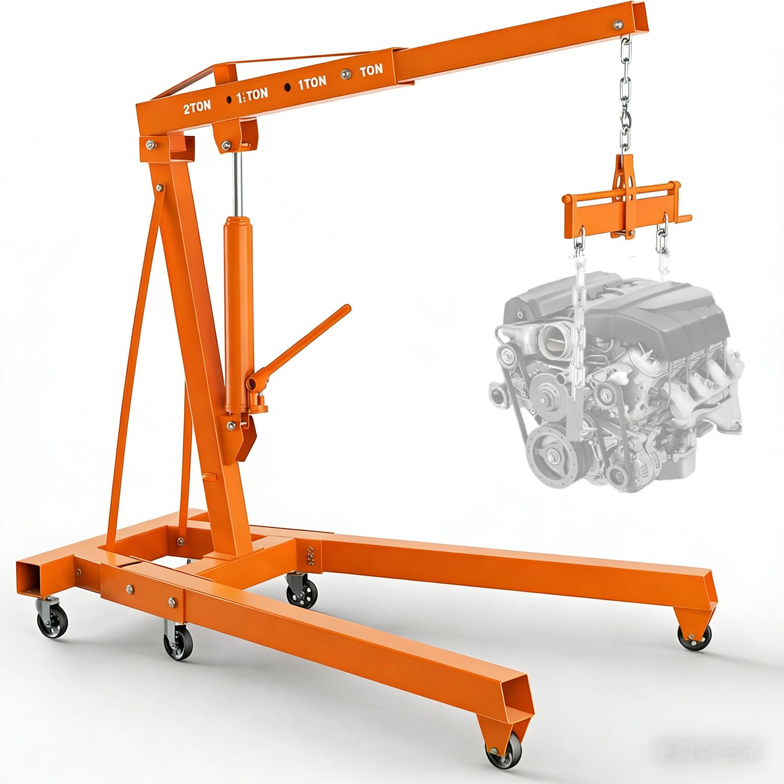 Engine Hoist with Lever Folding Cherry Picker Engine Hoist Folding Shop Crane US