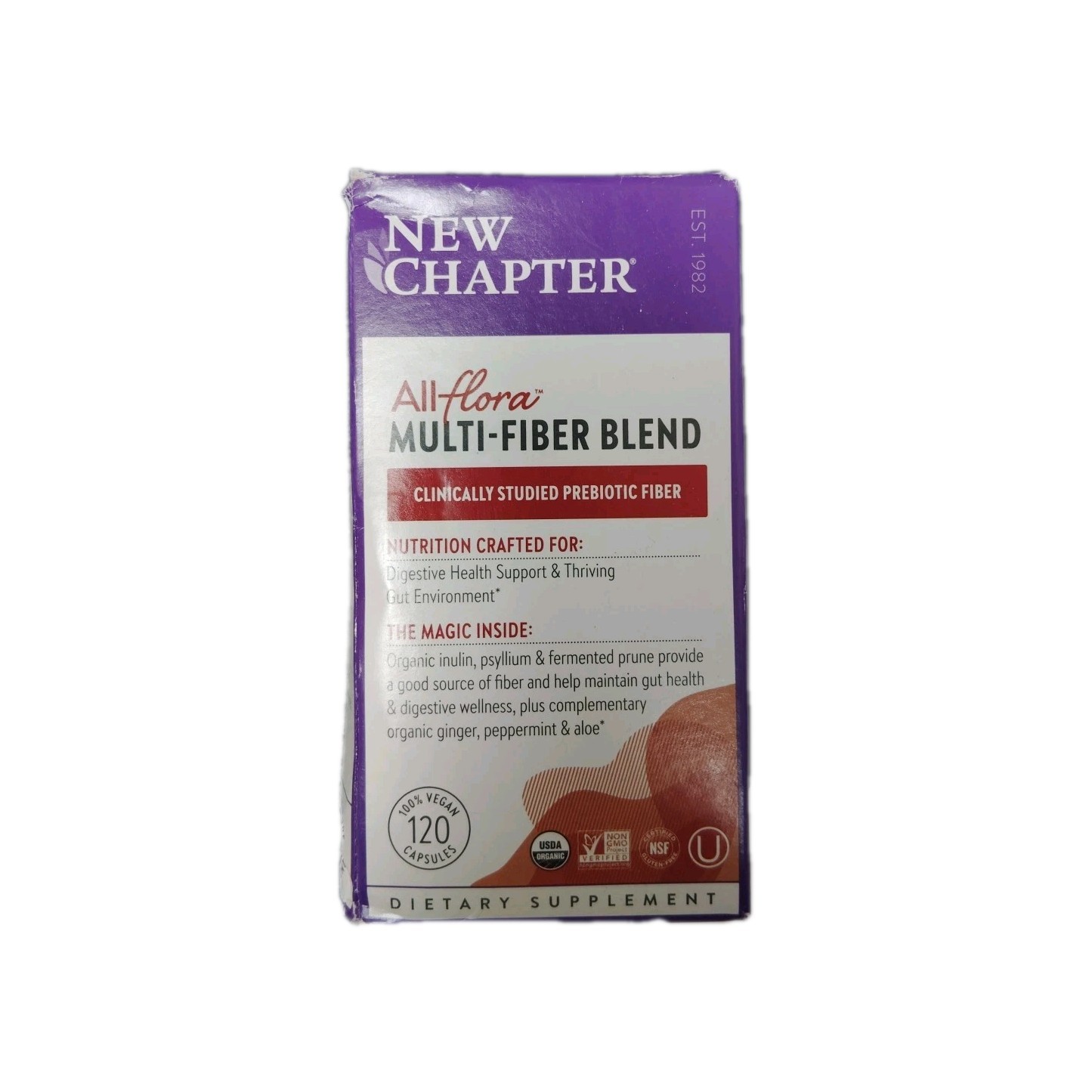 2 X New Chapter All Flora Multi-Fiber Blend -- 120 Vegan Capsules 3/2027