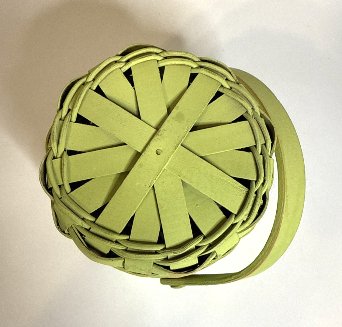 Spring Green Easter Basket 4.5” Tall & Across Swivel Handle