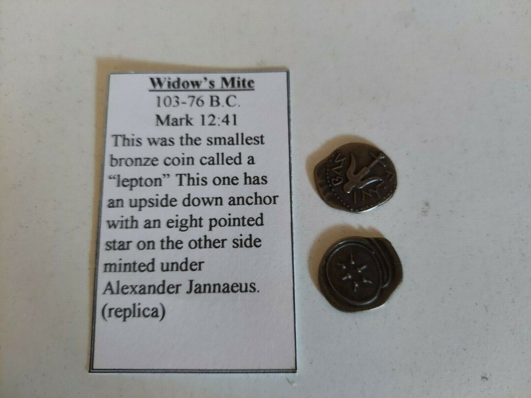 TWO Widow's Mite replica coins 1 st. Century B.C.E. Watchtower Research Jehovah