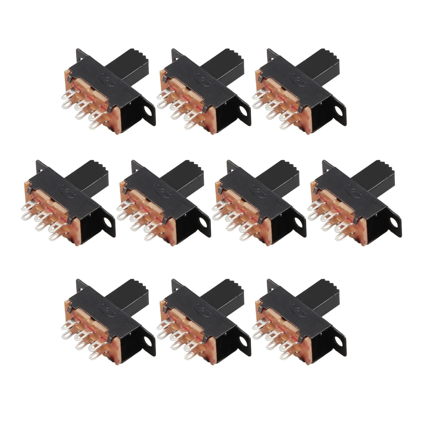 10 Pcs 6 Pins 2 Positions DPDT On/On  Slide  I9T96856